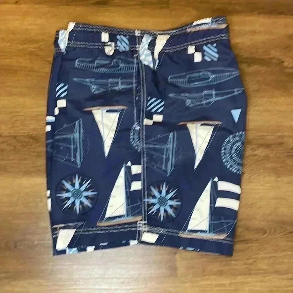 Lands’ End Men’s Large Boat Nautical Swim Trunks
